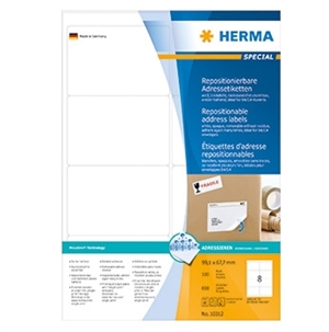 HERMA aftrekbaar etiket 99,1 x 67,7 mm, 800 stuks.