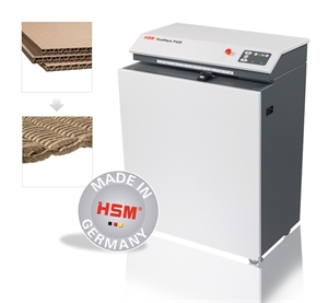 HSM ProfiPack papierversnipperaar P425 vloermodel met adapterset voor verpakkingen.