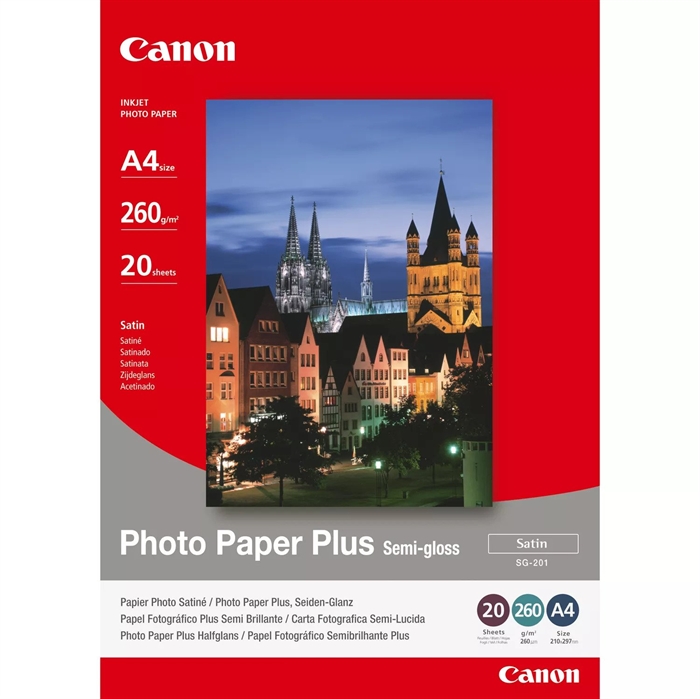 Canon SG-201 Photo Plus Semi-gloss 260g/m² - A4, 20 vellen