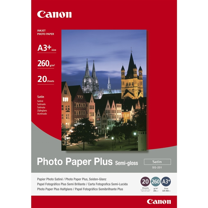 Canon Photo Plus Semi-Gloss 260g/m² - A3+, 20 vellen.