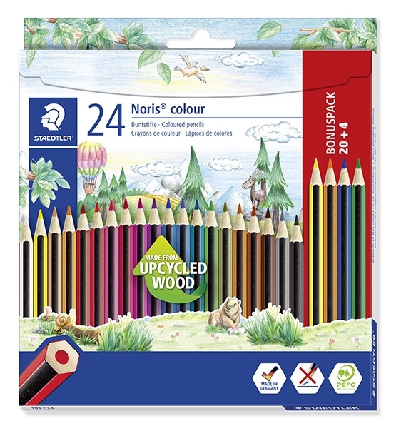 Staedtler Kleurpotlood Noris Upcycled Hout ast (20+4)