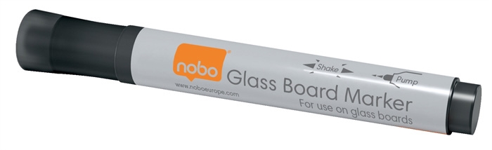 Nobo WB Marker voor glazen whiteboard, rond, 3mm, zwart (4)