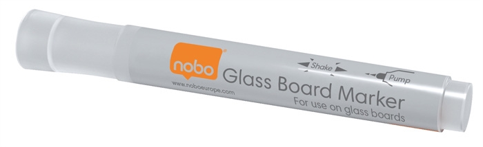 Nobo WB Marker voor glazen whiteboard, rond 3mm, wit (4)