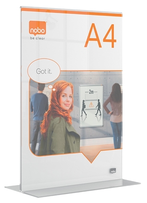 Nobo Sign Holder Premium Plus acryl T-voet A4