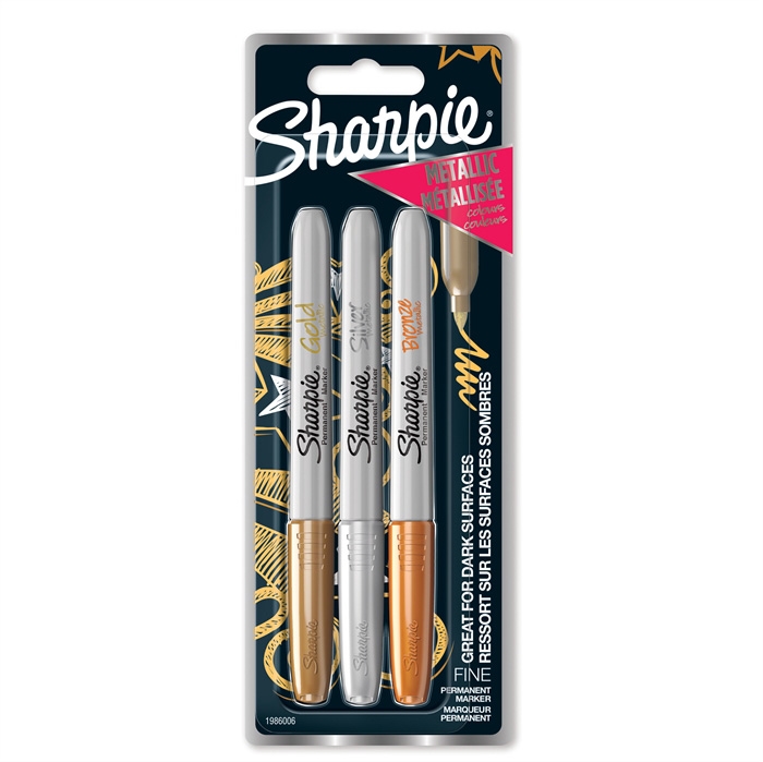 Sharpie Marker Metallic 1,4mm set Goud/Zilver/Brons (3)