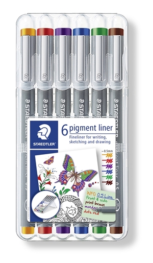 Staedtler Fineliner pigment liner 0,5mm assortiment (6)