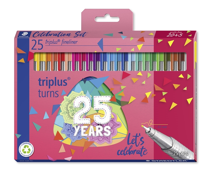 Staedtler Fineliner Triplus 0,3mm 25 jaar assortiment (20+5)