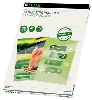 Leitz Lamineerhoes glans 80 micron A3 (100 stuks)