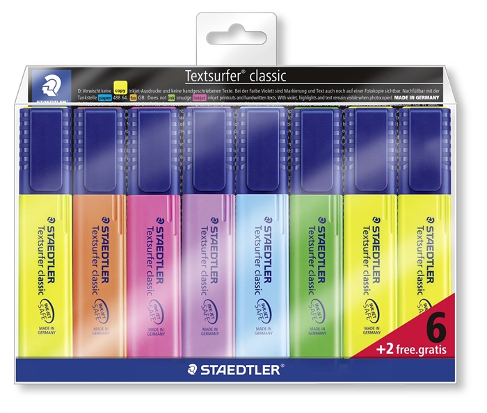 Staedtler Overstregingspen Textsurfer ass (6+2)