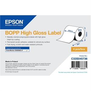 Epson BOPP High Gloss Label - Continuous Roll: 203mm x 68m