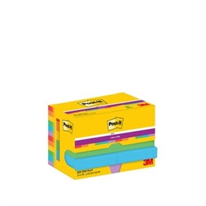 3M Post-it notities, super plakkerig Speels, 47,6 x 47,6 mm, - 90 velletjes - 12 stuks.