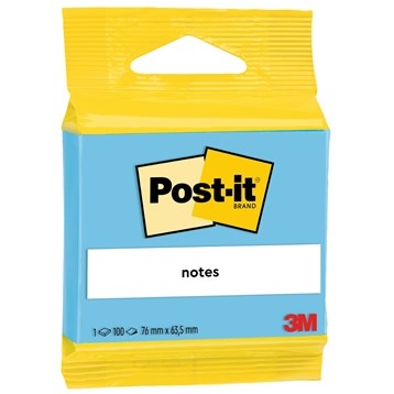 3M Post-it blauw 63,5 x 76 mm, 100 vellen.