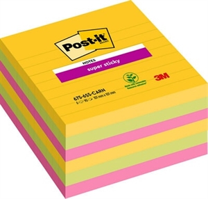 3M Post-it notes super sticky 101 x 101 lined Rio de Janeiro - 6 stuks.