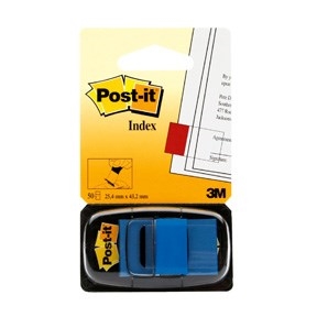 3M Post-it Index tabs 25.4 x 43.2 mm, blauw