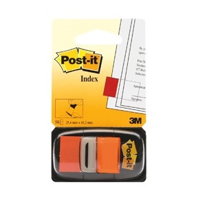 3M Post-it Index tabs 25.4 x 43.2 mm, oranje