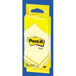 3M Post-it Notes 38 x 51 mm, geel - 3 pakket