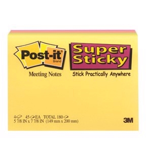 3M Post-it notities super plakkerig 149 x 200 Meeting assorti kleuren - 4-pack