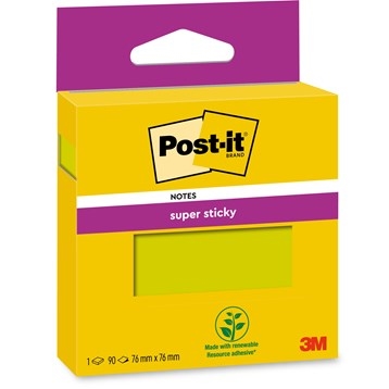 3M Post-it notities super plakkerig groen 76 x 76 mm, - 90 vellen