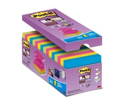 3M Post-it Z-Notes 76 x 76 mm, Super Sticky V-Pack - 16 verpakkingen