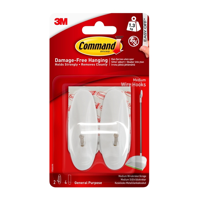 3M Command Medium Wire Hooks 17068