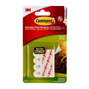 3M Command plakstrips, 12 strips