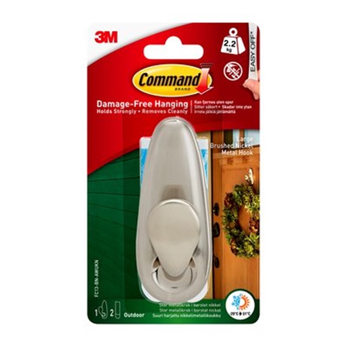 3M Command Outdoor grote designekhaak nikkel FC13-BN-AW