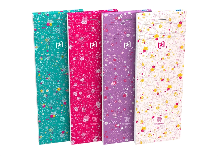 Oxford Floral boodschappen notitieblok 80 vellen 90g assorti.