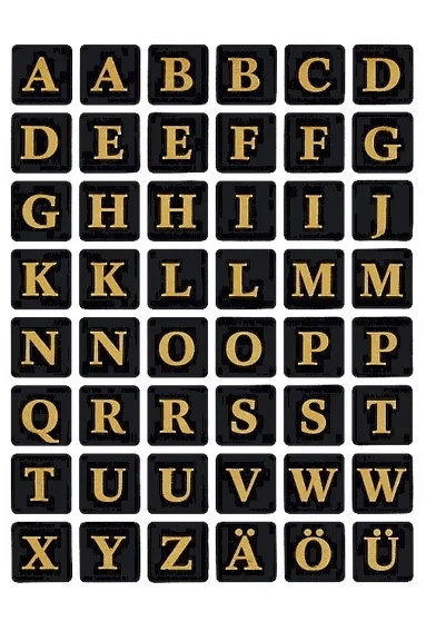 HERMA letter labels A-Z 13 x 13 gold/black pieces.