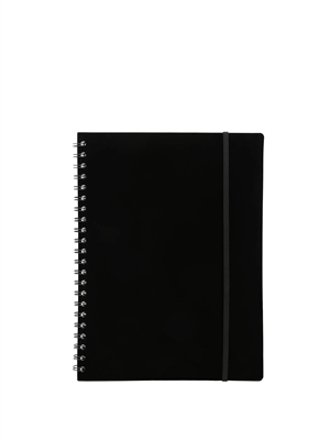 Büngers notitieboek A5 plastic met spiraalrug, zwart.