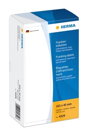 HERMA etiket voor dubbele frankering, 163 x 45 mm, 500 stuks.