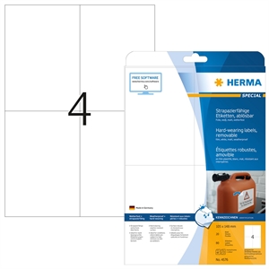 HERMA etiket afneembaar waterafstotend 105 x 148 mm, 80 stuks.