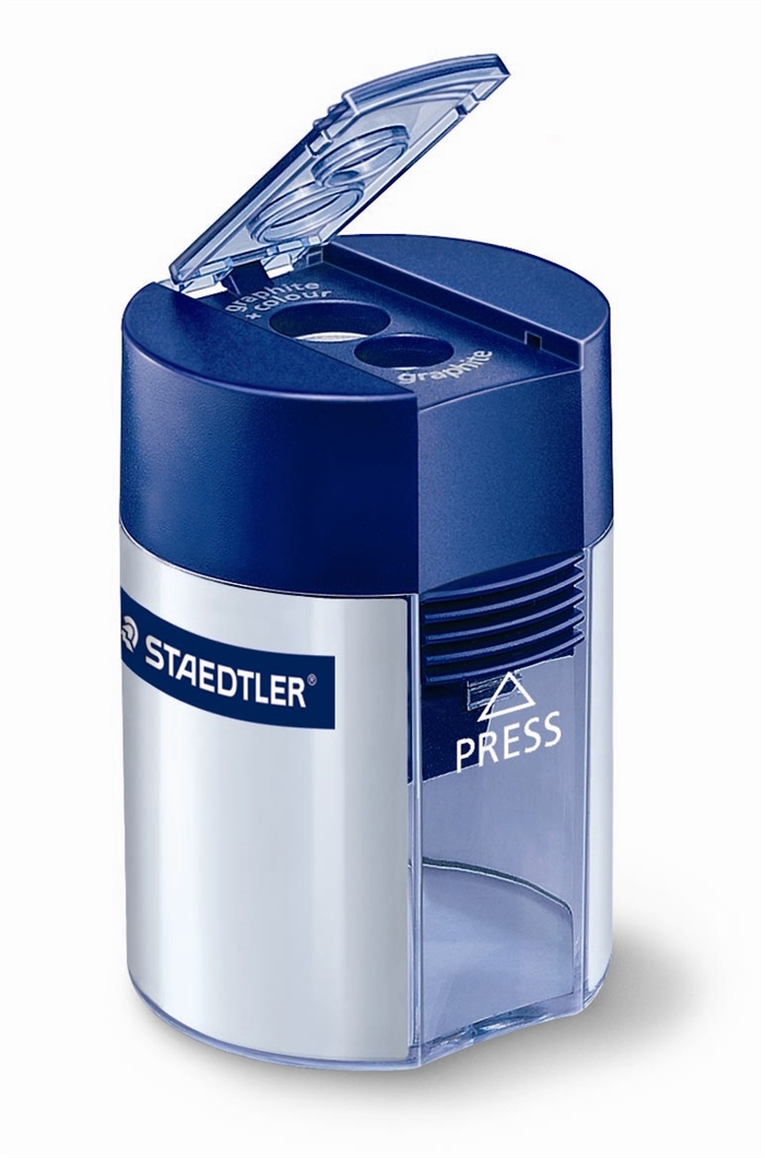 Staedtler Puntenslijper m/etui Double zilver/blauw