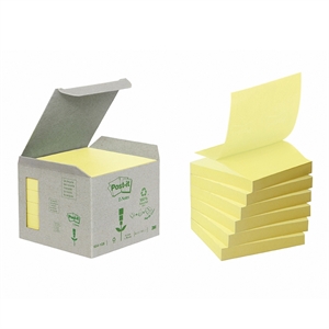 3M Post-it Z-Notes 76 x 76 mm, gerecycled geel - 6-pack