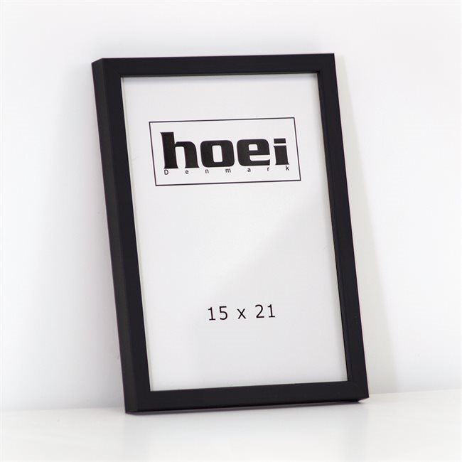 Zwarte houten lijst voor foto\'s en posters 15 x 21 cm