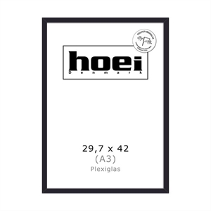 Zwarte houten lijst voor foto's en posters 29,7 x 42 PLEXI cm ( A3 )