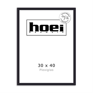 Zwarte houten lijst voor foto's en posters 30 x 40 - PLEXI cm