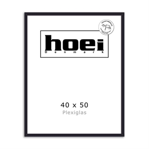 Zwarte houten lijst voor foto's en posters 40 x 50 - PLEXI cm