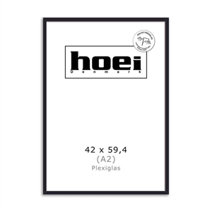 Zwarte houten lijst voor foto's en posters 42 x 59,4 PLEXI cm (A2)