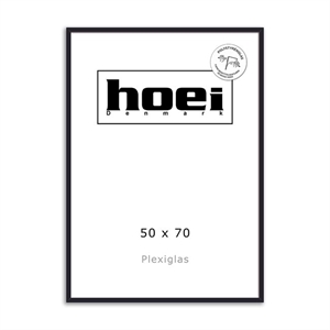 Zwart houten lijst voor foto's en posters 50 x 70 - PLEXI cm