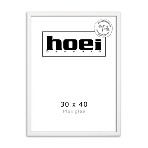Witte houten lijst voor foto en posters 30 x 40 - PLEXI cm