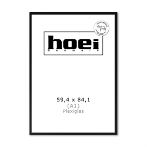 Zwarte houten lijst voor foto en posters 59,4 x 84,1 - A1 PLEXI cm