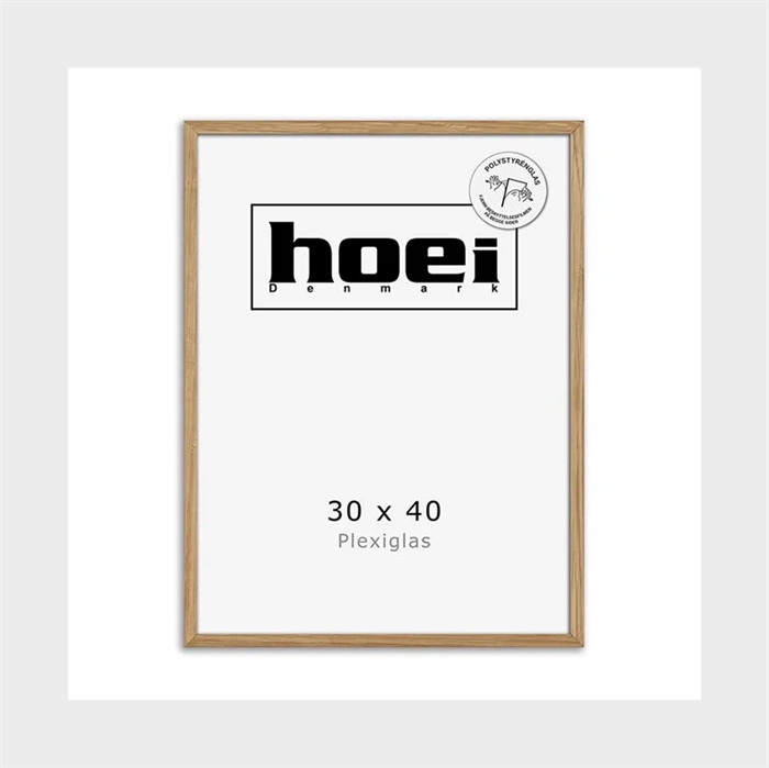 Massieve eikenhouten lijst voor foto en posters 30 x 40 PLEXI cm