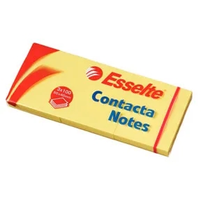 Esselte Contacta Notes 50x40 mm, geel - 3 pakket