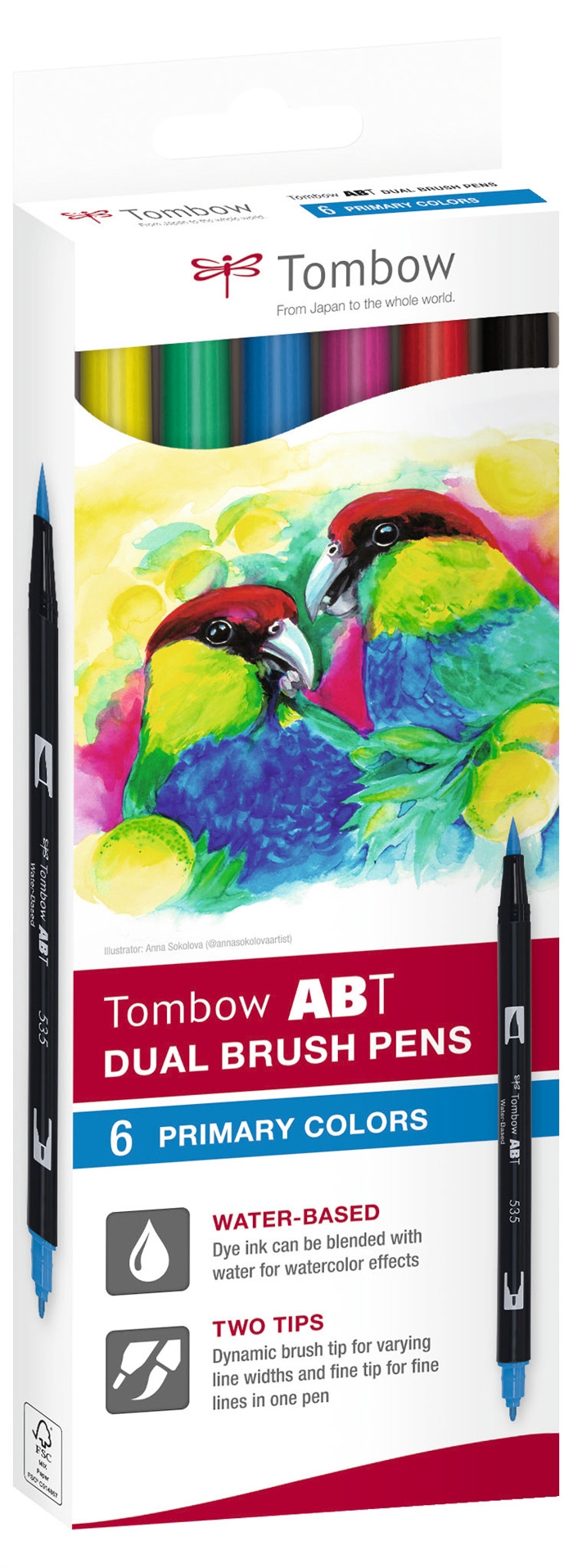 Tombow Marker ABT Dual Brush 6C-1 Basisverpakking (6)