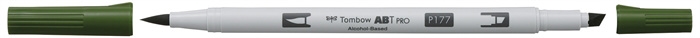 Tombow Marker alcohol ABT PRO Dual Brush 177 donker jadegroen