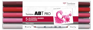 Tombow Marker alcohol ABT PRO Dual Brush 5P-5 met roze kleuren (5)