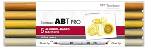 Tombow Marker alcohol ABT PRO Dual Brush 5P-5 Gele kleuren (5)