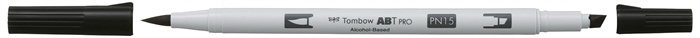 Tombow Marker alcohol ABT PRO Dual Brush N15 zwart