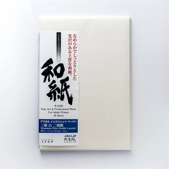 Awagami Mitsumata White Double Layered - 95 g/m², A4 20 vellen