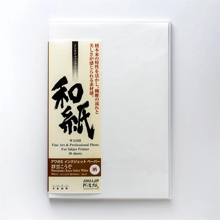 Awagami Murakumo Kozo Select white - 42 g/m², A4 20 vellen